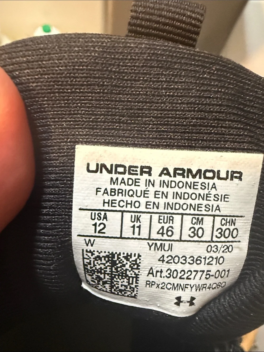 Under Armour Black and White High-Top Training Sneakers